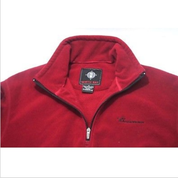 North Bay Men's Long Sleeve Fleece Embroidered Budweiser Logo Size Medium - Picture 2 of 8